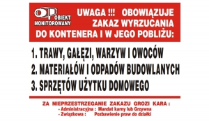 Zakaz wyrzucania do kontenera